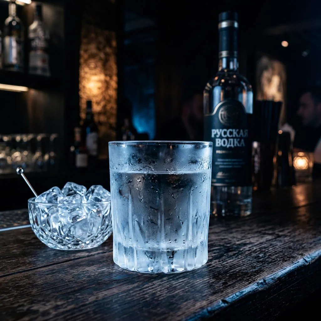Vodka russe bien glacee